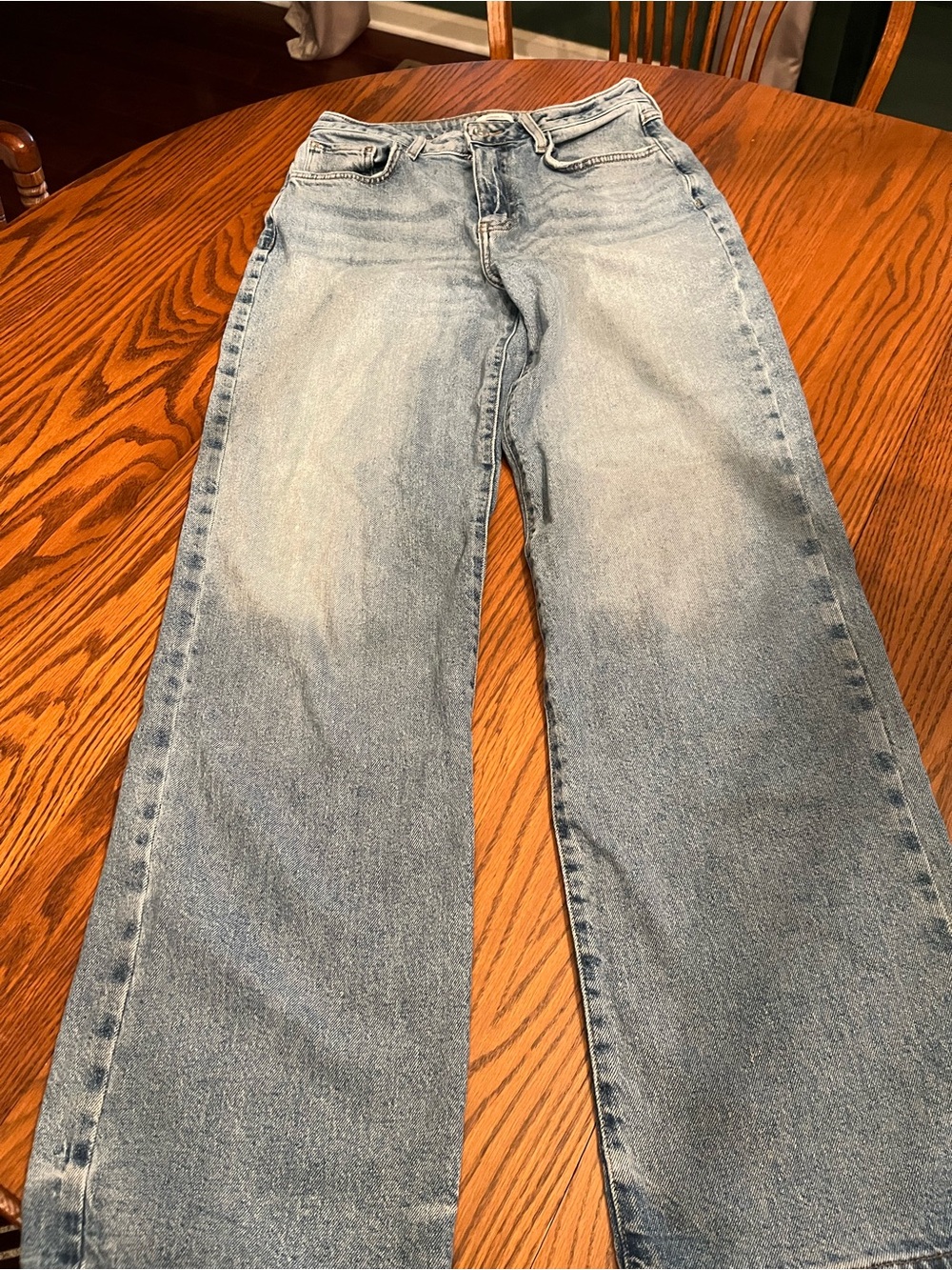 Forever 21 Light Wash Wide Leg Jeans